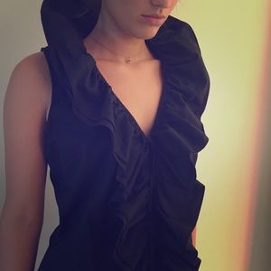Ralph Lauren Black Sleeveless Buttoned Blouse